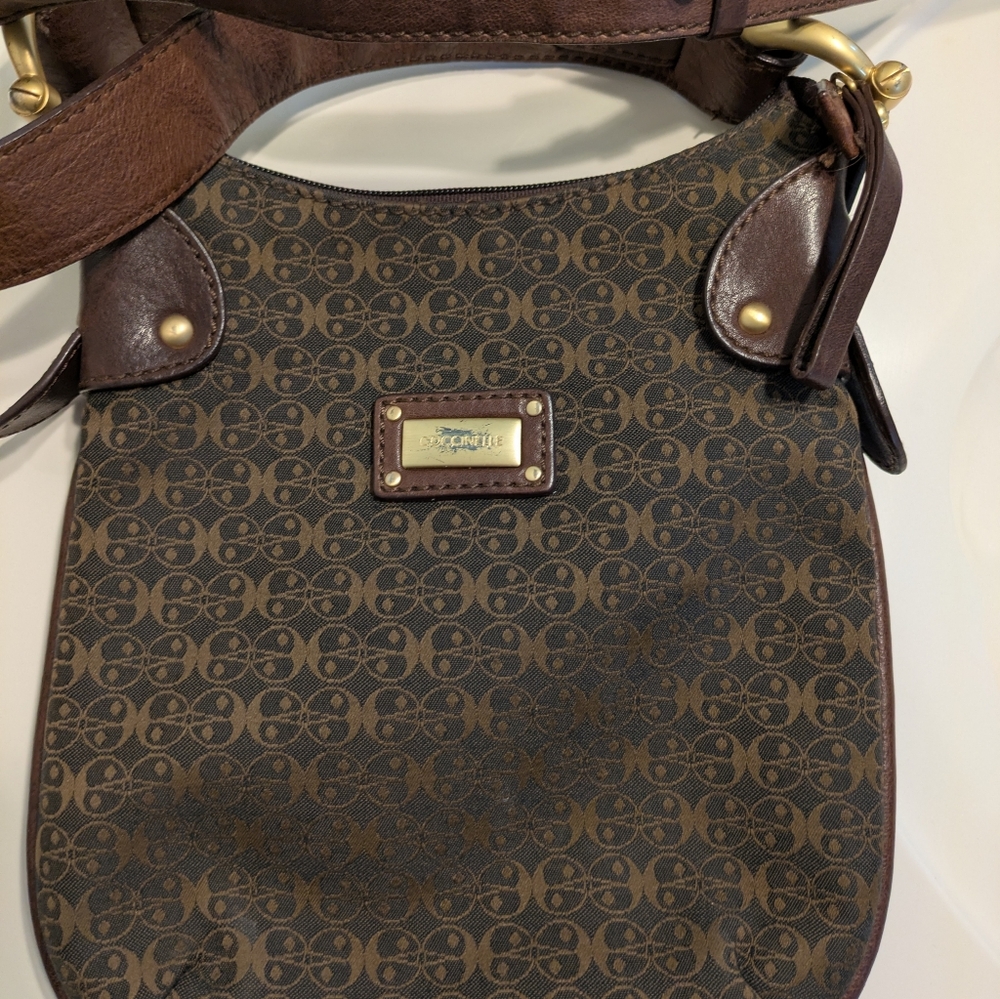 Coccilelle Brown Signature Monogram Crossbody with Gold Plate